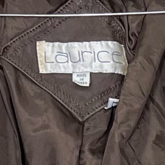Vintage Laurice 80’s Bomber Jacket Brown Leather Wool Sweater Sleeves Size L - Picture 3 of 15